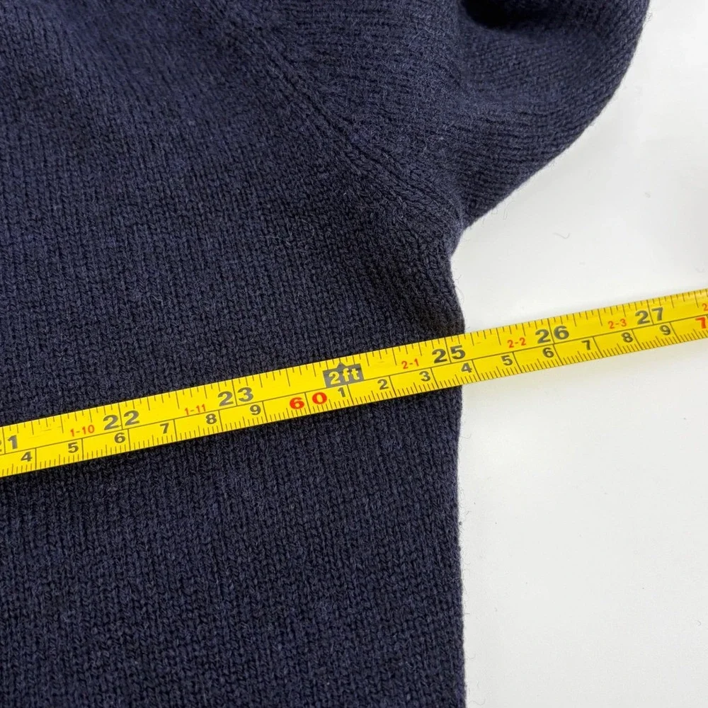 Jacobson's Mens Vintage XL Navy Blue‎ 100% Lambswool V-Neck Sweater Knit Wool